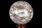 Polished Rubellite (Tourmaline) & Quartz Sphere - Madagascar #182226-1